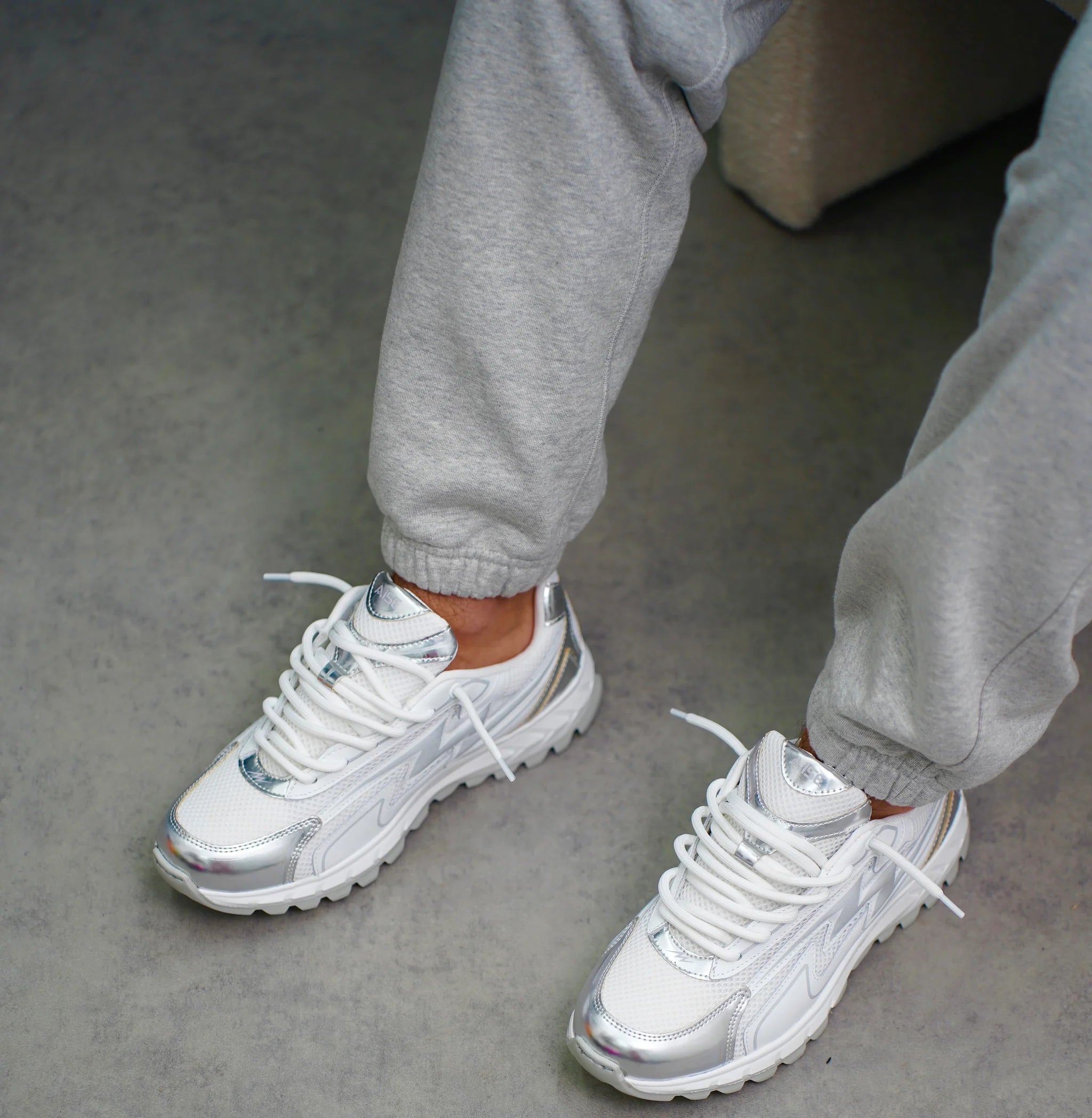 Chrome White Cosmo Runner Shoes